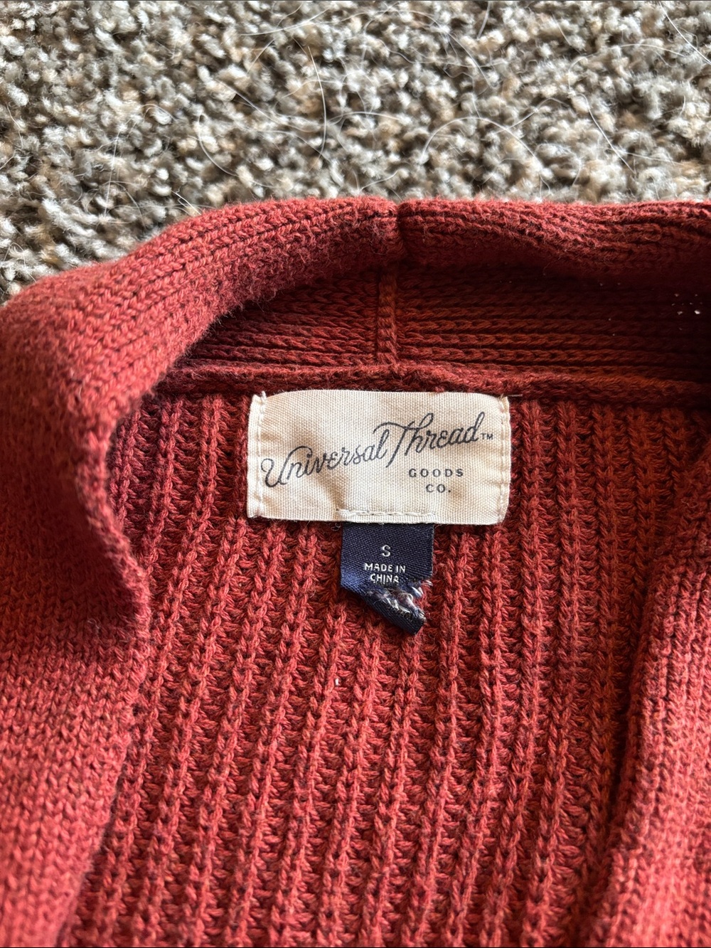 Universal Thread Rust Open-Front Knit Cardigan - Picture 2 of 3